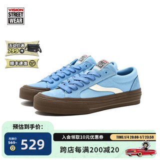 VISION STREET WEAR Odd Astley Pro生胶水洗蓝低帮翻毛皮帆布休闲滑板鞋男女 生胶水洗蓝 44.5码
