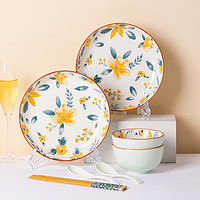 尚行知是 陶瓷盘子碗菜盘碗新款碗北欧好看的吃饭的家用碗餐具碗盘碗碟套装