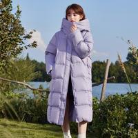 森马 Semir【黑科技三防】长款羽绒服女连帽加厚宽松外套秋冬款女士羽绒服