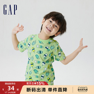 Gap 盖璞 男幼童夏季2023新款纯棉亲肤短袖T恤859685儿童装洋气上衣