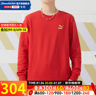 PUMA 彪马 男装女装 2024春季时尚运动服跑步保暖舒适休闲卫衣套头衫 625825-11 XS