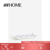 H&M HOME2023餐饮具托盘长方形格纹半瓷托盘1178496 浅紫色/格纹 ONESIZE