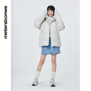 美特斯邦威羽绒服男士2023冬季新款简约连帽男女同款抽绳防寒外套  180/XL
