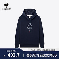 乐卡克（Le coq sportif）法国公鸡女款2023骑行系列带帽加绒套头衫卫衣CL-1683234 藏青/NVY S