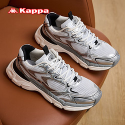 Kappa 卡帕 老爹鞋男女同款运动鞋复古休闲鞋 奥运灰 38.5