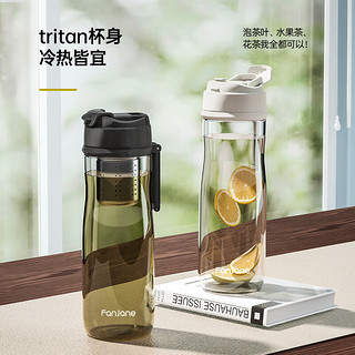 NEWB磁弹泡茶杯磁吸茶水分离杯子男女士便携办公室Tritan水杯 白色-550ml+隔热圈