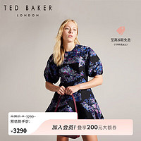 Ted Baker冬女士修身短袖蓬蓬裙印花连衣裙273352 深紫色 0