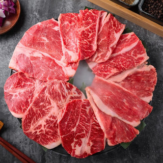 澳洲进口M9和牛牛肉片200g*5盒+安格斯牛肋条2斤 各2斤
