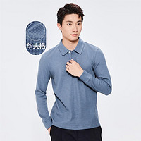 GIORDANO 佐丹奴 秋冬厚实华夫格polo衫男士上衣纯色休闲长袖POLO衫男款