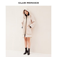 CLUB MONACO 摩纳哥会馆 女装连帽秋冬羊毛加厚保暖连帽中长款毛呢大衣外套