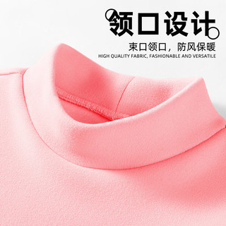 真维斯女童保暖内衣儿童冬季加绒上衣童装打底衫6-12岁宝宝可爱冬装 粉 菊花x 160