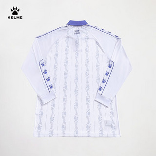 卡尔美（KELME）长袖POLO衫男复古时尚T恤休闲百搭翻领上衣 白色 2XL