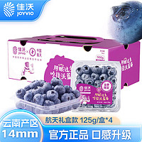JOYVIO 佳沃 17号20点：joyvio 佳沃 云南当季蓝莓14mm+ 4盒礼盒装 约125g/盒