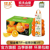 农夫山泉 17.5橙铂金3.5kg+网兜橙1.5kg组合赣州新鲜水果脐橙礼盒