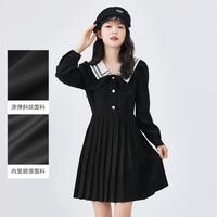 森马 Semir【秋季热卖】撞色学院风蝴蝶结黑白遮肉显瘦小黑裙韩版连衣裙女