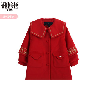 【国风拜年服】TeenieWeenie Kids小熊童装女童23年过年毛呢大衣