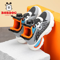 BoBDoG 巴布豆 童鞋男童加绒二棉鞋冬季儿童运动鞋 106535014 黑/天空灰34 34码内长22.0cm/适合脚长21.0cm