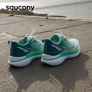 索康尼（SAUCONY）男鞋 24春啡速3跑鞋稳定支撑运动鞋耐磨减震网面透气跑步鞋 啡速3/白绿 44/10/280mm