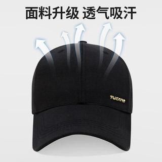 TUCANO 啄木鸟 帽子男棒球帽四季时尚潮流大头围鸭舌帽百搭女休闲户外运动 标准头围黑色