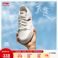 李宁 LI-NING天迹2丨经典休闲鞋女鞋2024女子时尚运动鞋AGCU192 米白色/松露红-2 36