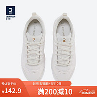 DECATHLON 迪卡侬 小白鞋板鞋男女休闲网球鞋减震透气情侣鞋IVE1金色LOGO38-4348188