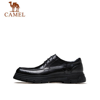 CAMEL 骆驼 复古英伦风厚底牛皮休闲商务男士皮鞋 GE12235255 黑色 41