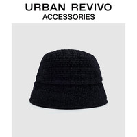 URBAN REVIVO冬女士时髦经典百搭呢子渔夫帽UAWA30223 黑色 F