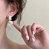 KOSE 高丝 925银针微镶锆石花瓣耳环女小众设计感时尚气质复古花朵耳环