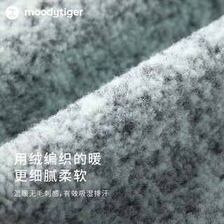 moodytiger 男童马甲23年冬季儿童户外运动抓绒针织保暖背心 翎羽蓝 175cm