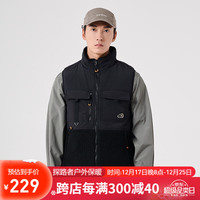 探路者(TOREAD)棉马甲 男女通款加厚保暖羊羔绒摇粒绒休闲外套TAFFBL90307 黑色(男女通款)