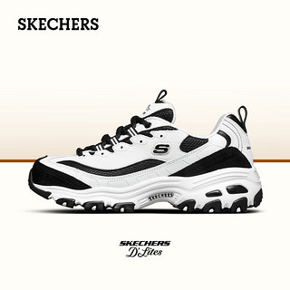 斯凯奇（Skechers）女鞋复古轻便绑带休闲时尚熊猫鞋厚底增高老爹鞋 36.5