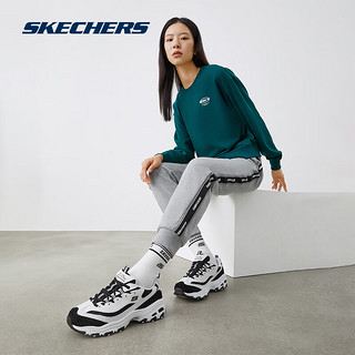 斯凯奇（Skechers）女鞋复古轻便绑带休闲时尚熊猫鞋厚底增高老爹鞋 36.5