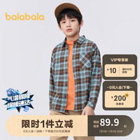 巴拉巴拉 男童长袖翻领格子外套 208124102101