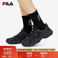 FILA 斐乐猫爪鞋男鞋复古运动鞋时尚休闲鞋FLUID 4 黑-R-BK 44.5