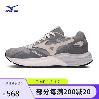 美津浓（MIZUNO）男女运动鞋 舒适透气时尚厚底复古休闲鞋 PI RETRO 43码 01/幽灵灰/钢灰/冷灰