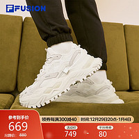 FILA FUSION斐乐潮牌女鞋女子运动鞋硬糖鞋厚底老爹鞋女 棉花糖/银-D-MM 38.5