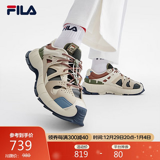 FILA 斐乐摩登复古休闲鞋女鞋2023冬休闲鞋老爹鞋 火山灰/驼丝锦-VD 38.5