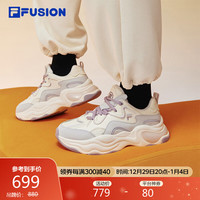 FILA FUSION斐乐潮牌女鞋BUBBLE厚底鞋2023冬休闲鞋老爹鞋 奶白/雨雾灰-GN 38
