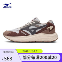 Mizuno 美津浓 男女运动鞋 舒适透气时尚厚底复古休闲鞋 PI RETRO 41码 03/冰川灰/浅棕/灰褐色
