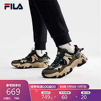 FILA 斐乐老爹鞋猫爪鞋5代复古运动鞋男鞋2024春休闲鞋 黑/灰绿色-BC 40.5