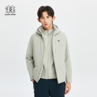 /可隆 KOLON SPORT软壳三合一夹克 男子户外防风运动防泼水羽绒马夹两件套 LHJK4SN205-MD 泥灰 180/XL