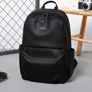 GOLF 高尔夫 背包男士大容量双肩包男韩版学生书包15英寸电脑包旅行包 黑色