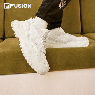 FILA  FUSION 斐乐潮牌女鞋女子运动鞋2023硬糖鞋厚底老爹鞋女 棉花糖/银-Z-MM 37.5