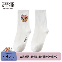 Teenie Weenie小熊秋冬女袜短袜可爱时尚穿搭袜子休闲 象牙白 FRE