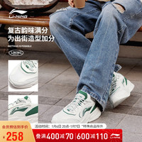 李宁 LI-NING云海丨经典休闲鞋2024男鞋轻便撞色LOGO运动鞋AGCT427 云雾白/深殿绿(427)-1 44