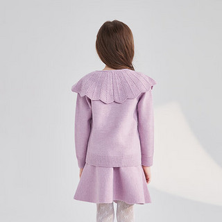 笛莎（DEESHA）笛莎童装女童套装冬季中大童女孩针织半身裙套毛衣裙 紫色 140