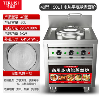 特睿思（TERUISI）煮面桶商用电热燃气煤气节能保温汤面炉不锈钢麻辣烫炉煮面炉汤粥炉 50型/100L电热标准款9KW