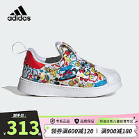 adidas 阿迪达斯 三叶草童鞋23春秋款小童米奇印花经典贝壳头一脚蹬 ID9707