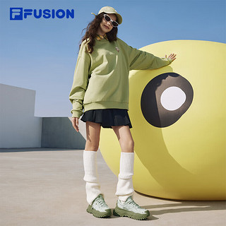 FILA FUSION斐乐潮牌女鞋BIANCO厚底鞋2024春硬糖鞋跑步鞋 雾灰绿/浅绿鼠尾草-FD 35.5