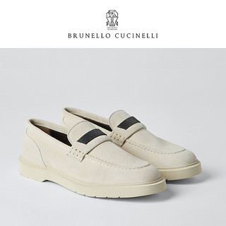 Brunello Cucinelli 女士镶珠通勤麂皮休闲乐福鞋